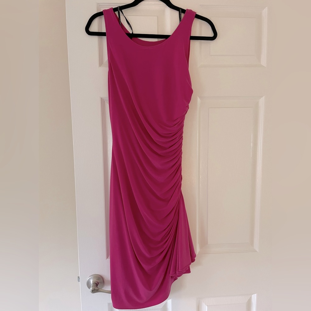 Marc New York - Asymmetric Pink Side Zippered Cocktail Dress - Size 6